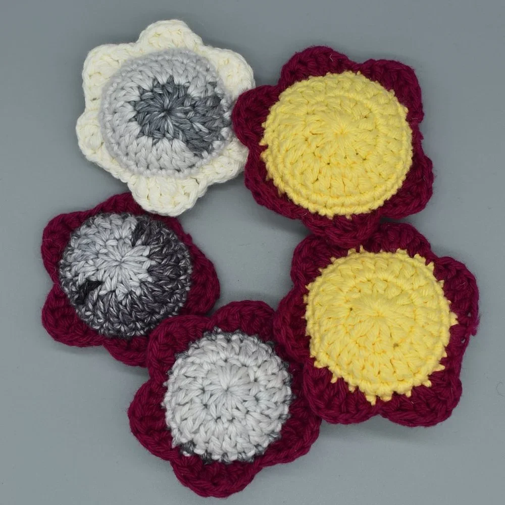 HAND CRAFTED Crochet Catnip Flower Cat Toys Bundle of Five